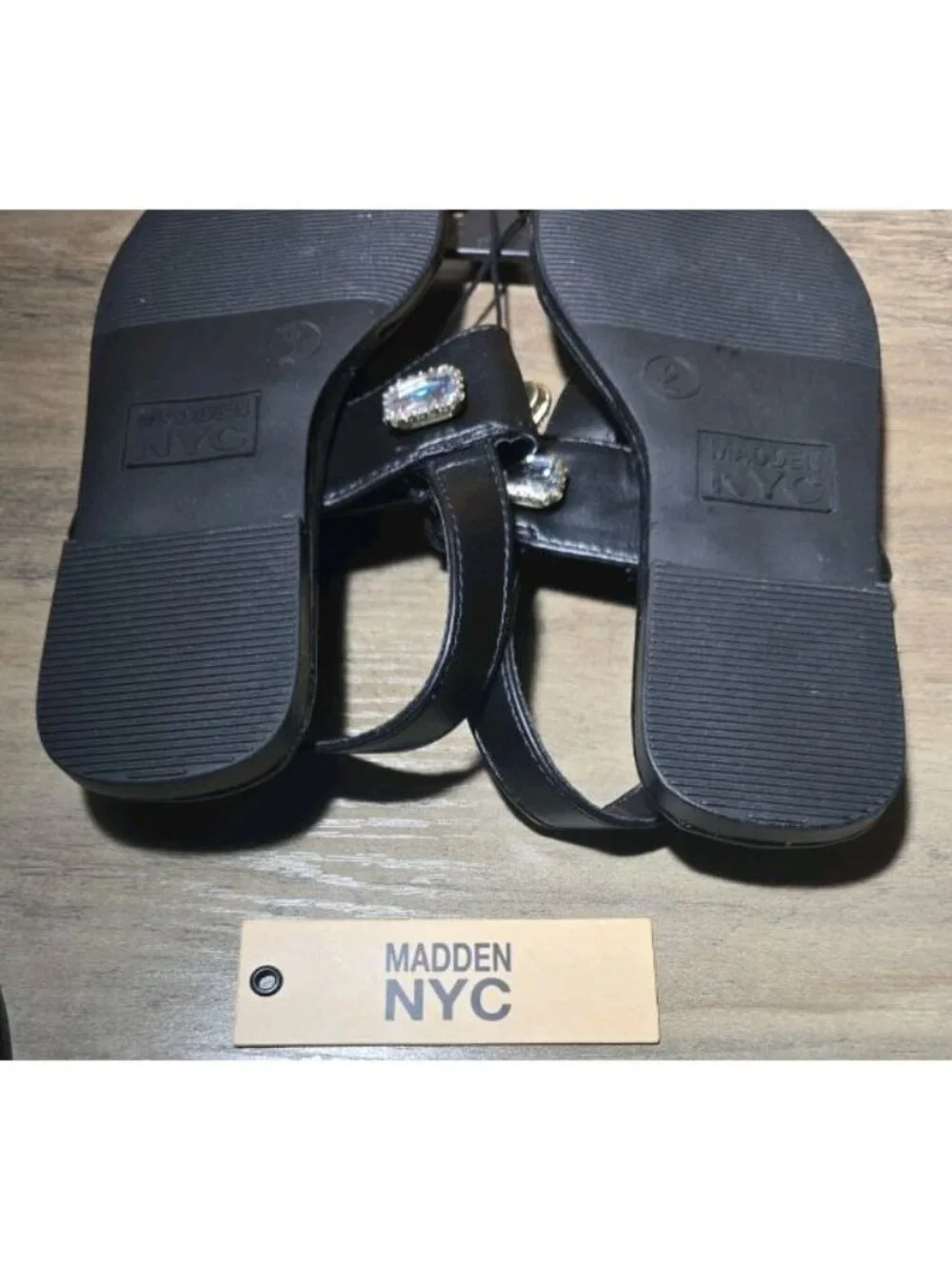 Madden NYC Girls Black Slip On Studded Sandal Size 2
